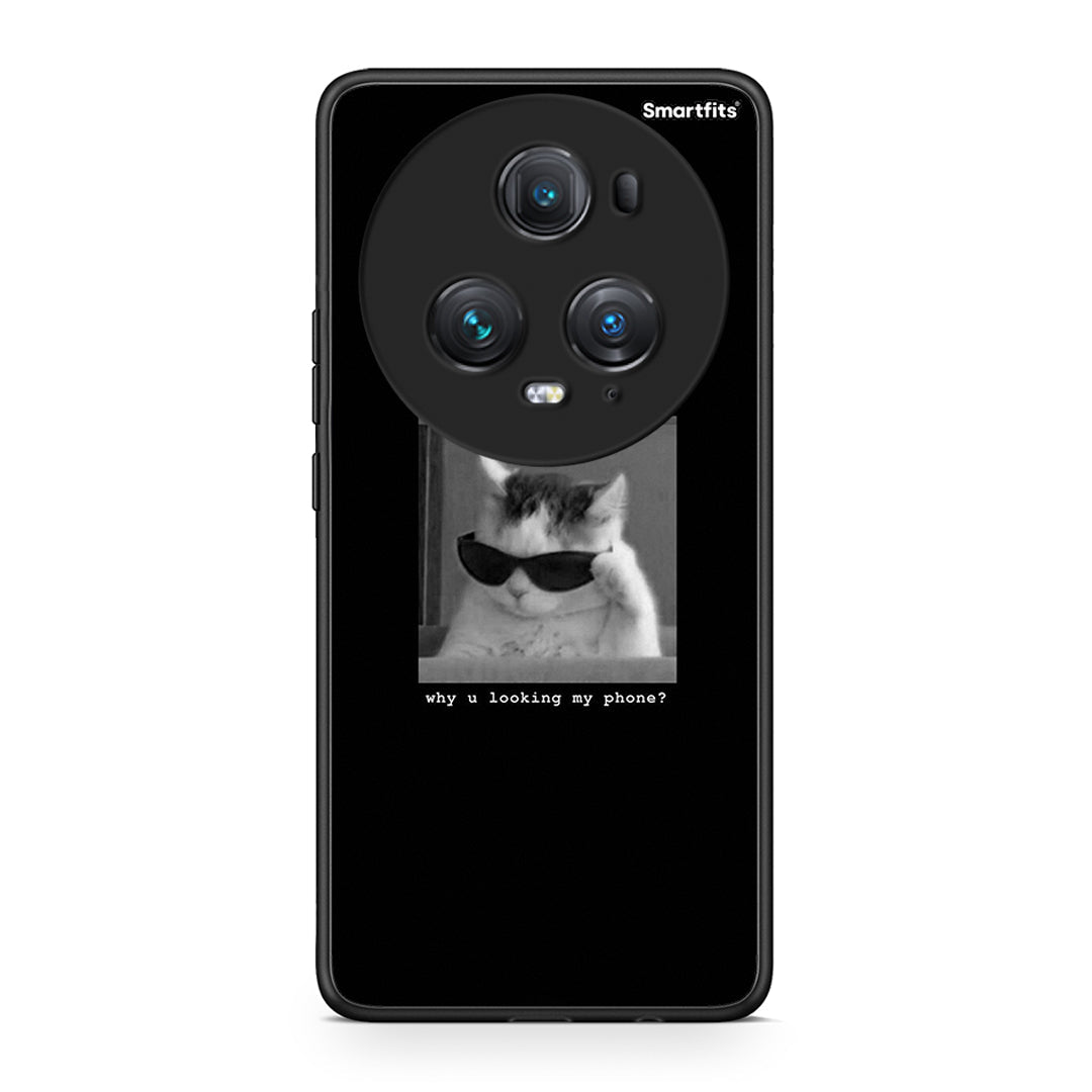 Honor Magic5 Pro Meme Cat θήκη από τη Smartfits με σχέδιο στο πίσω μέρος και μαύρο περίβλημα | Smartphone case with colorful back and black bezels by Smartfits