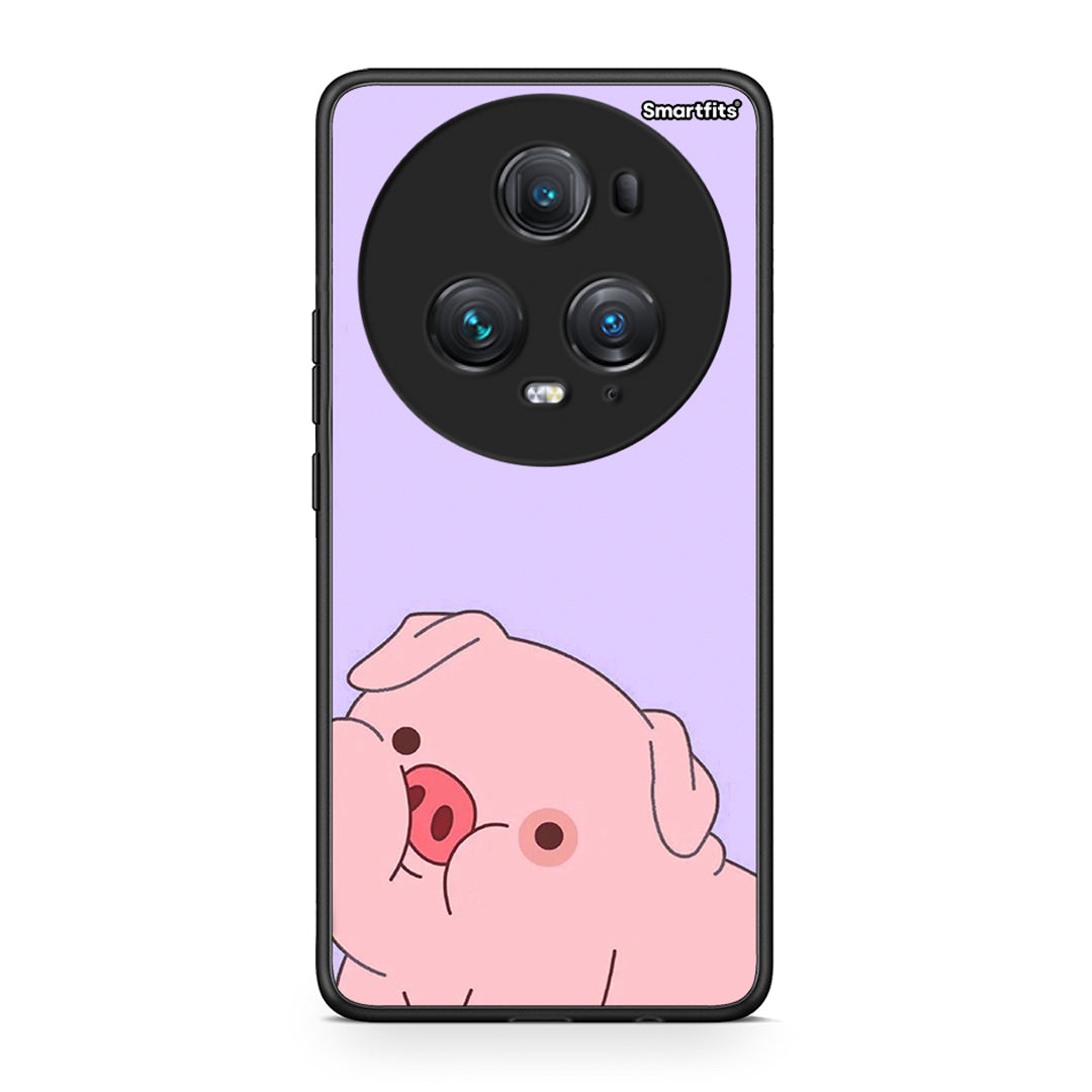 Honor Magic5 Pro Pig Love 2 Θήκη Αγίου Βαλεντίνου από τη Smartfits με σχέδιο στο πίσω μέρος και μαύρο περίβλημα | Smartphone case with colorful back and black bezels by Smartfits