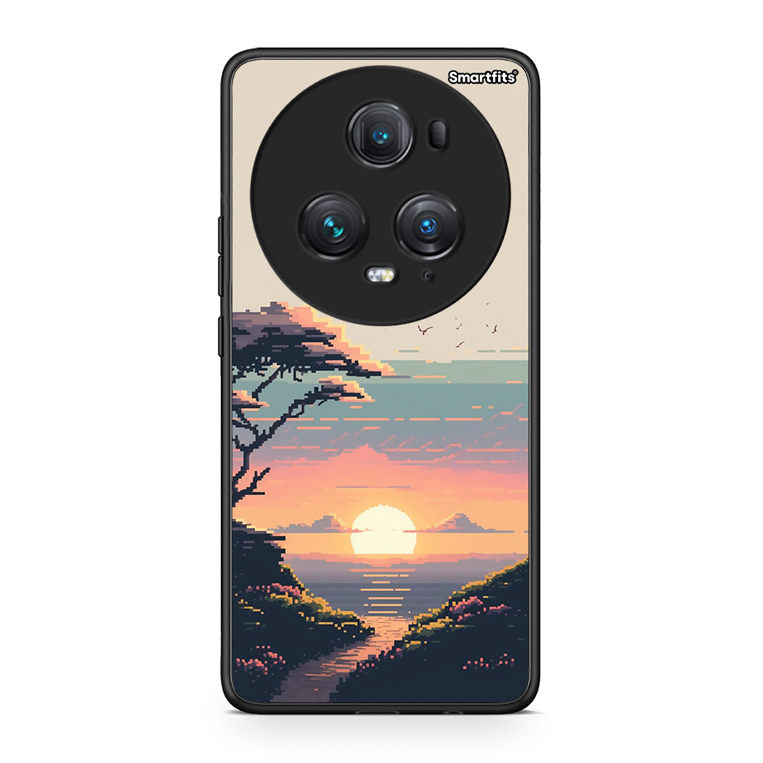 Honor Magic5 Pro Pixel Sunset Θήκη από τη Smartfits με σχέδιο στο πίσω μέρος και μαύρο περίβλημα | Smartphone case with colorful back and black bezels by Smartfits
