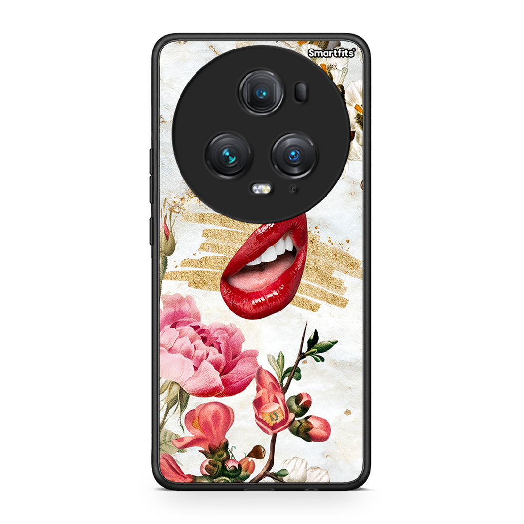 Honor Magic5 Pro Red Lips θήκη από τη Smartfits με σχέδιο στο πίσω μέρος και μαύρο περίβλημα | Smartphone case with colorful back and black bezels by Smartfits