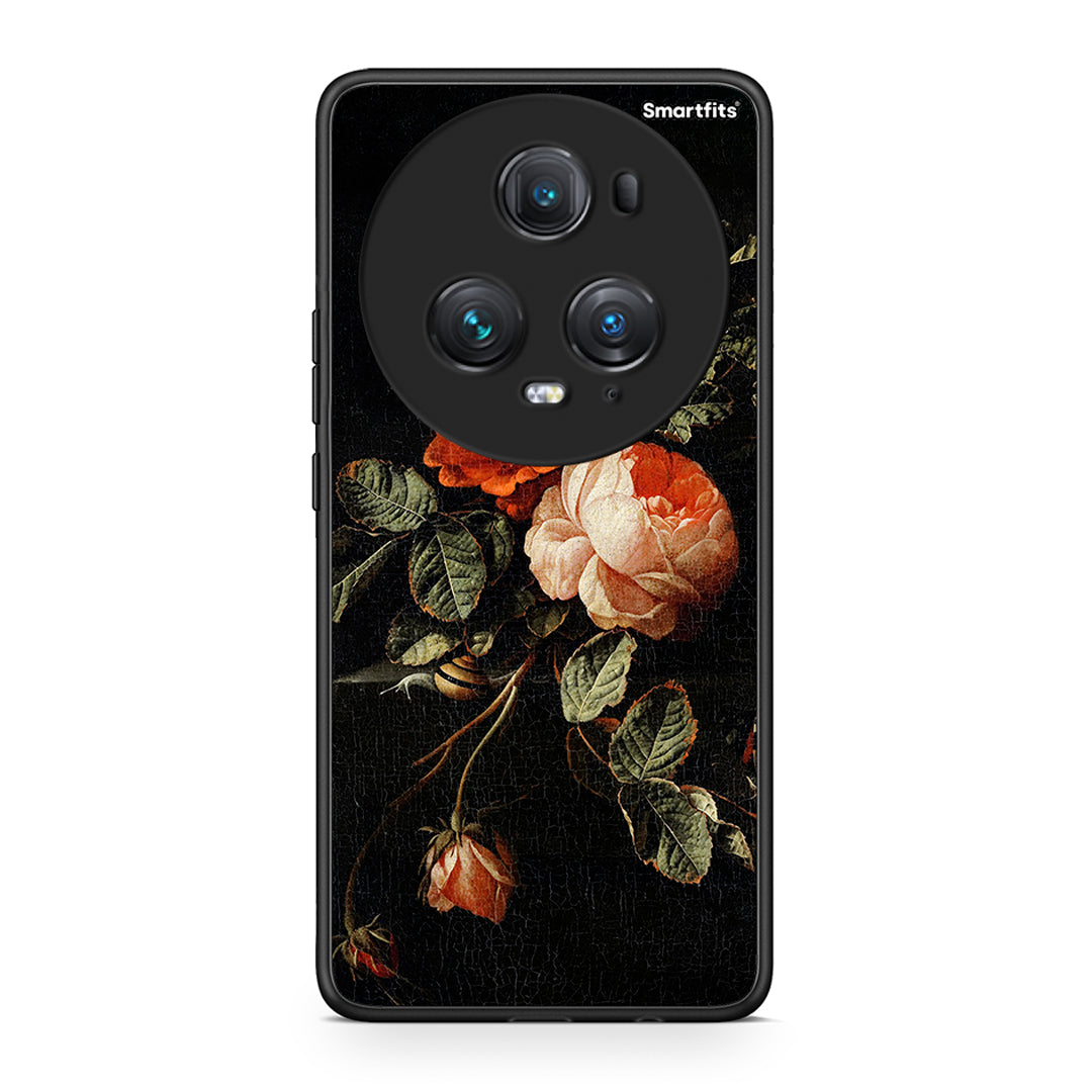 Honor Magic5 Pro Vintage Roses θήκη από τη Smartfits με σχέδιο στο πίσω μέρος και μαύρο περίβλημα | Smartphone case with colorful back and black bezels by Smartfits