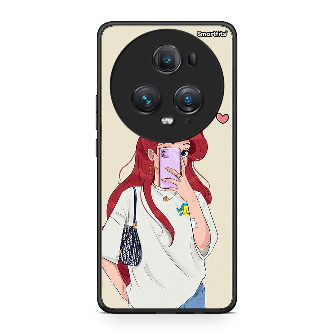 Honor Magic5 Pro Walking Mermaid Θήκη από τη Smartfits με σχέδιο στο πίσω μέρος και μαύρο περίβλημα | Smartphone case with colorful back and black bezels by Smartfits
