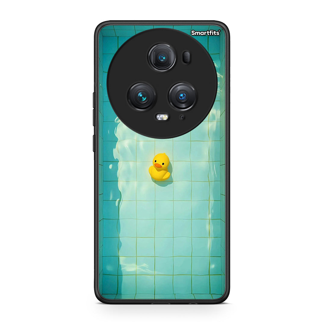 Honor Magic5 Pro Yellow Duck θήκη από τη Smartfits με σχέδιο στο πίσω μέρος και μαύρο περίβλημα | Smartphone case with colorful back and black bezels by Smartfits