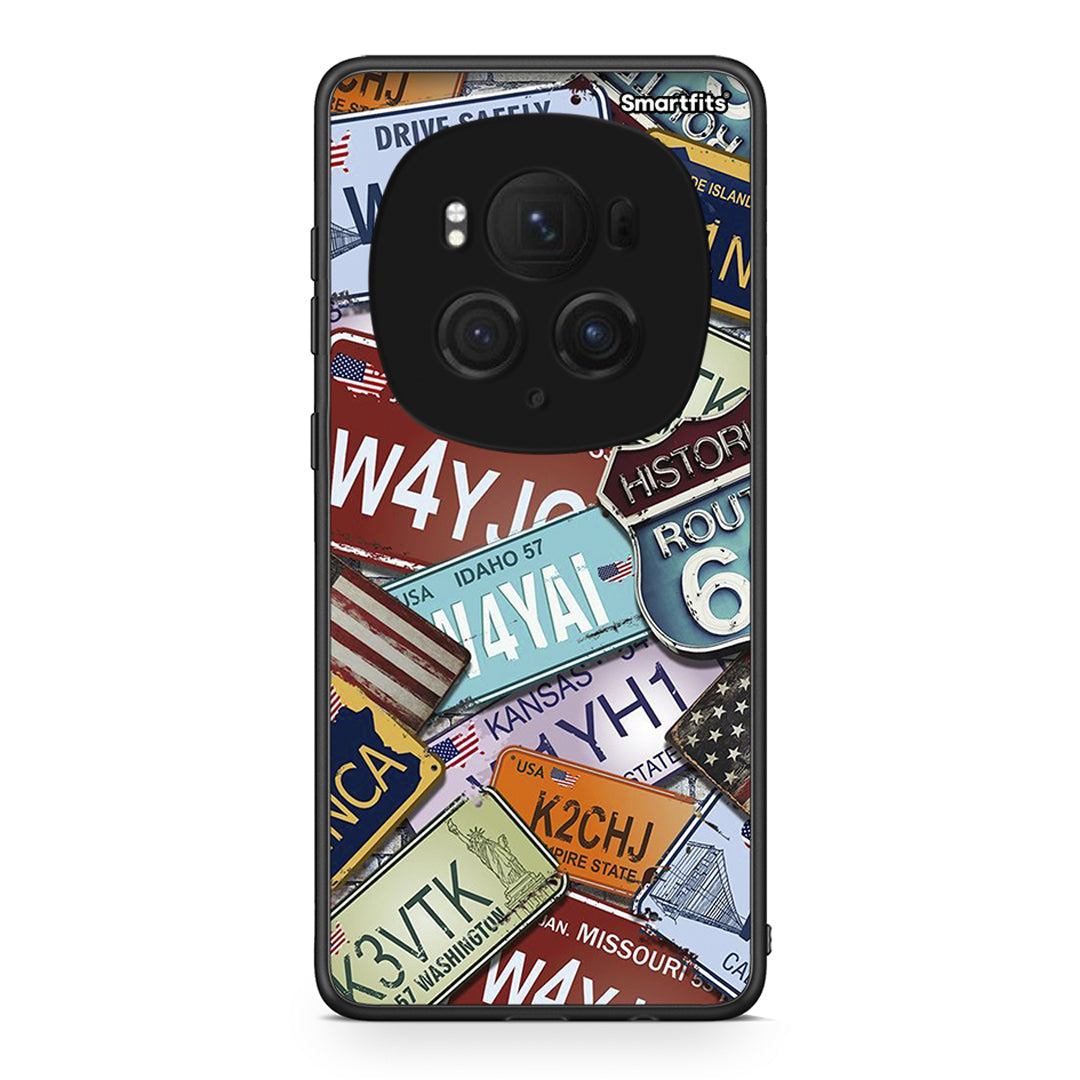 Honor Magic6 Pro Car Plates θήκη από τη Smartfits με σχέδιο στο πίσω μέρος και μαύρο περίβλημα | Smartphone case with colorful back and black bezels by Smartfits