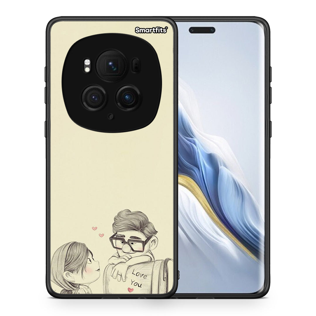 Θήκη Honor Magic6 Pro Carl And Ellie από τη Smartfits με σχέδιο στο πίσω μέρος και μαύρο περίβλημα | Honor Magic6 Pro Carl And Ellie case with colorful back and black bezels