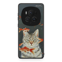 Thumbnail for Honor Magic6 Pro Cat Goldfish θήκη από τη Smartfits με σχέδιο στο πίσω μέρος και μαύρο περίβλημα | Smartphone case with colorful back and black bezels by Smartfits