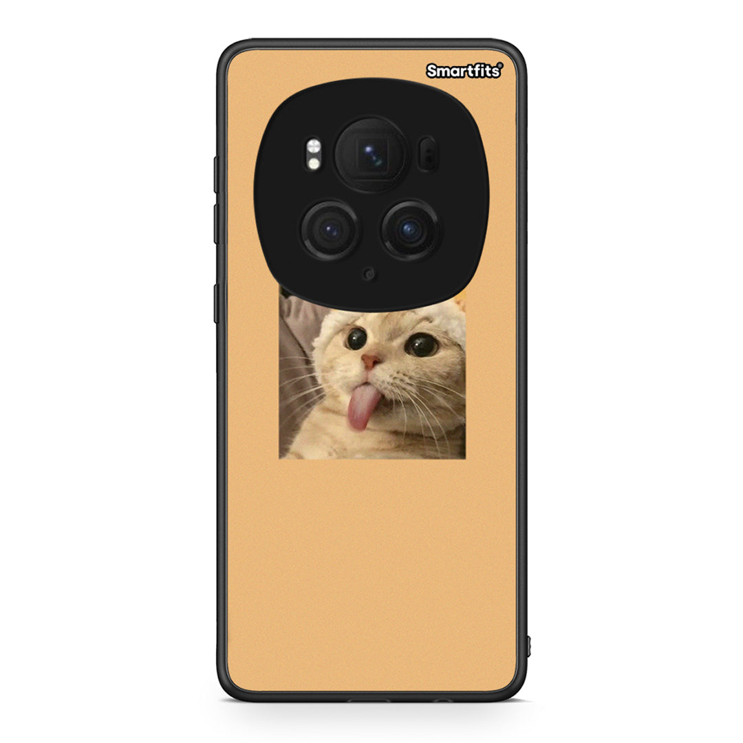 Honor Magic6 Pro Cat Tongue θήκη από τη Smartfits με σχέδιο στο πίσω μέρος και μαύρο περίβλημα | Smartphone case with colorful back and black bezels by Smartfits