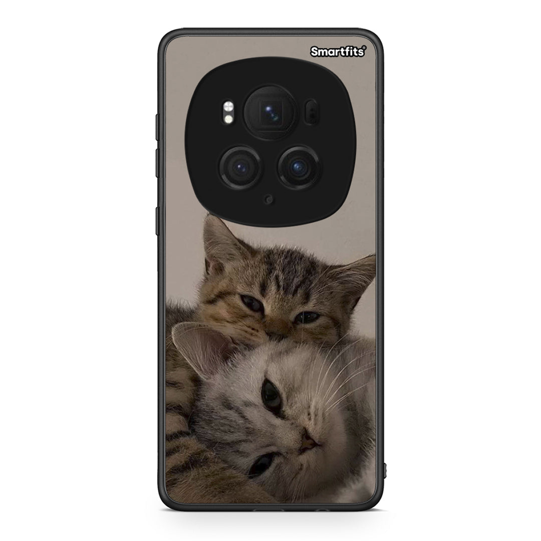 Honor Magic6 Pro Cats In Love Θήκη από τη Smartfits με σχέδιο στο πίσω μέρος και μαύρο περίβλημα | Smartphone case with colorful back and black bezels by Smartfits