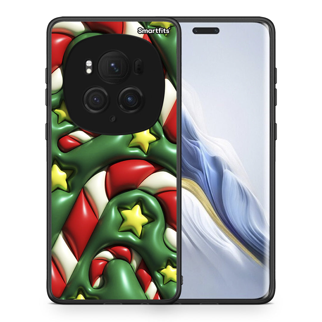 Θήκη Honor Magic6 Pro Christmas Bubbles από τη Smartfits με σχέδιο στο πίσω μέρος και μαύρο περίβλημα | Honor Magic6 Pro Christmas Bubbles case with colorful back and black bezels