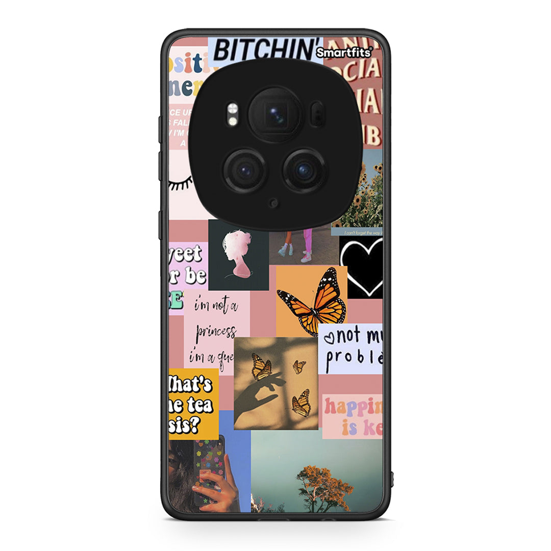 Honor Magic6 Pro Collage Bitchin Θήκη Αγίου Βαλεντίνου από τη Smartfits με σχέδιο στο πίσω μέρος και μαύρο περίβλημα | Smartphone case with colorful back and black bezels by Smartfits