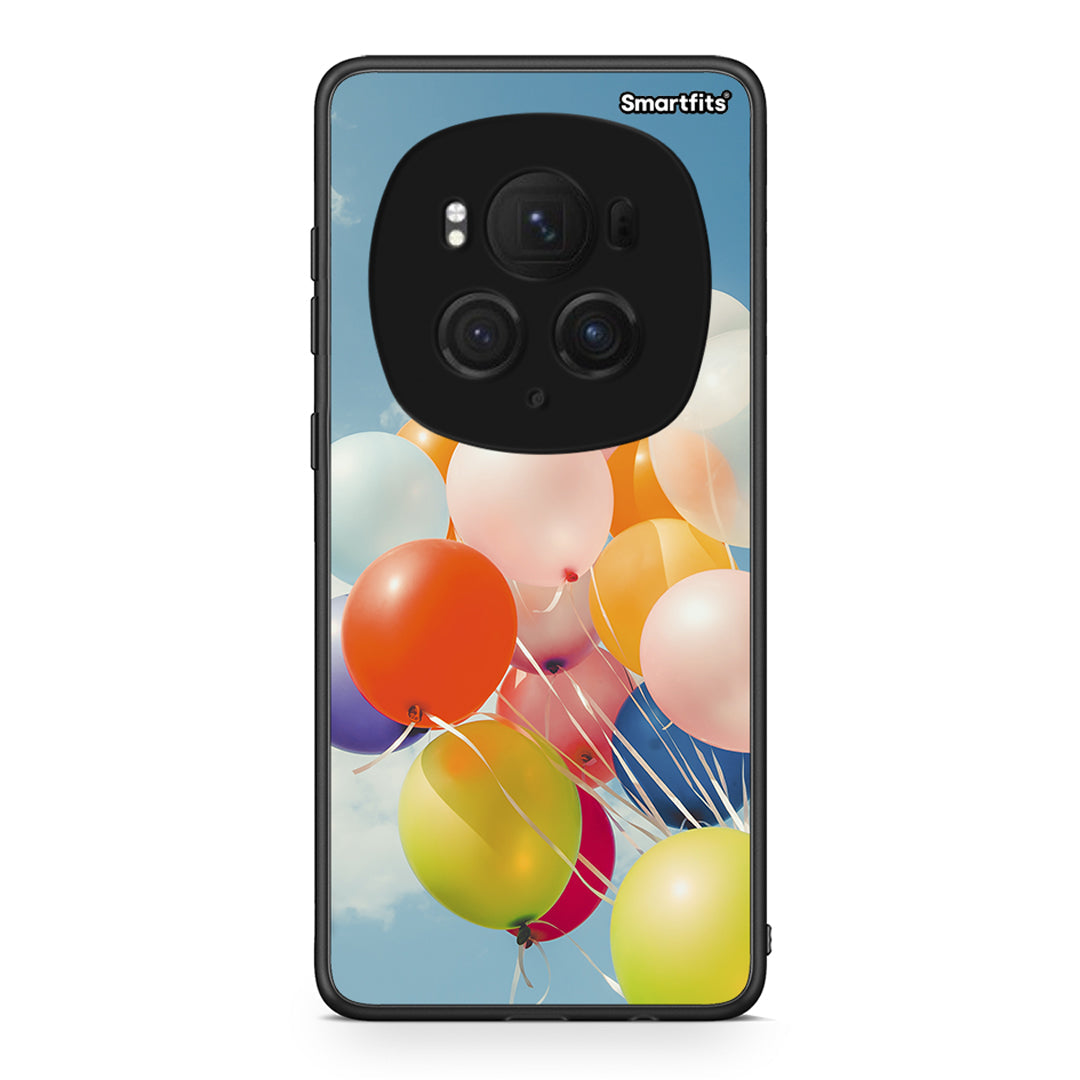 Honor Magic6 Pro Colorful Balloons θήκη από τη Smartfits με σχέδιο στο πίσω μέρος και μαύρο περίβλημα | Smartphone case with colorful back and black bezels by Smartfits