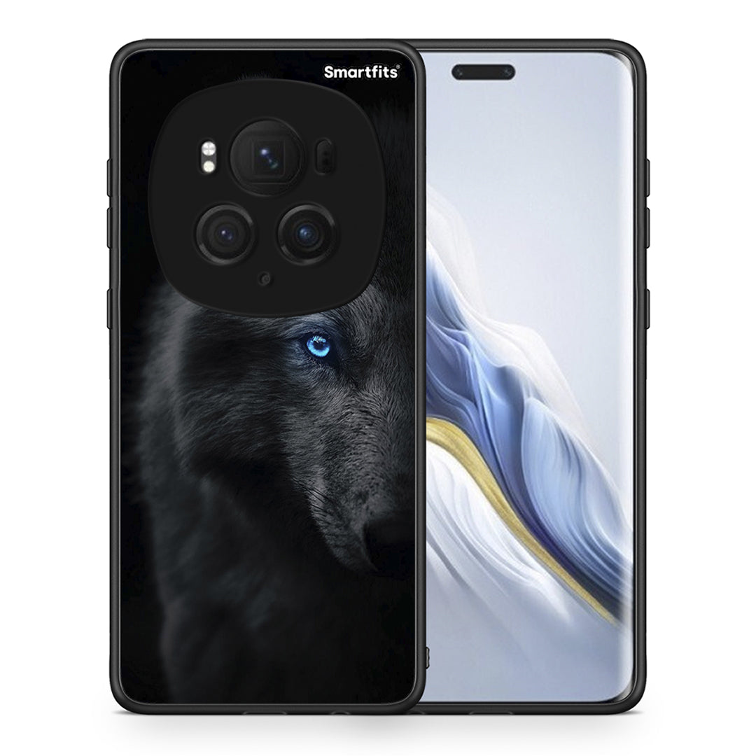 Θήκη Honor Magic6 Pro Dark Wolf από τη Smartfits με σχέδιο στο πίσω μέρος και μαύρο περίβλημα | Honor Magic6 Pro Dark Wolf case with colorful back and black bezels