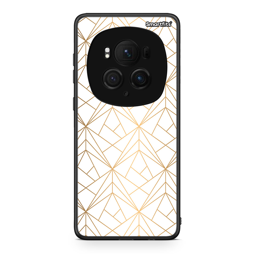 111 - Honor Magic6 Pro Luxury White Geometric case, cover, bumper