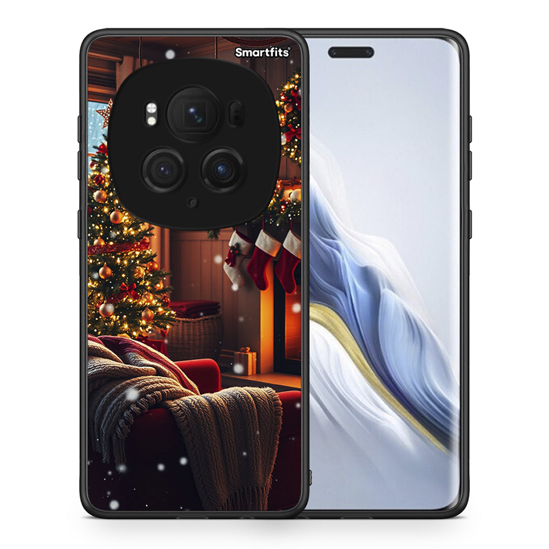 Θήκη Honor Magic6 Pro Home For Christmas από τη Smartfits με σχέδιο στο πίσω μέρος και μαύρο περίβλημα | Honor Magic6 Pro Home For Christmas case with colorful back and black bezels