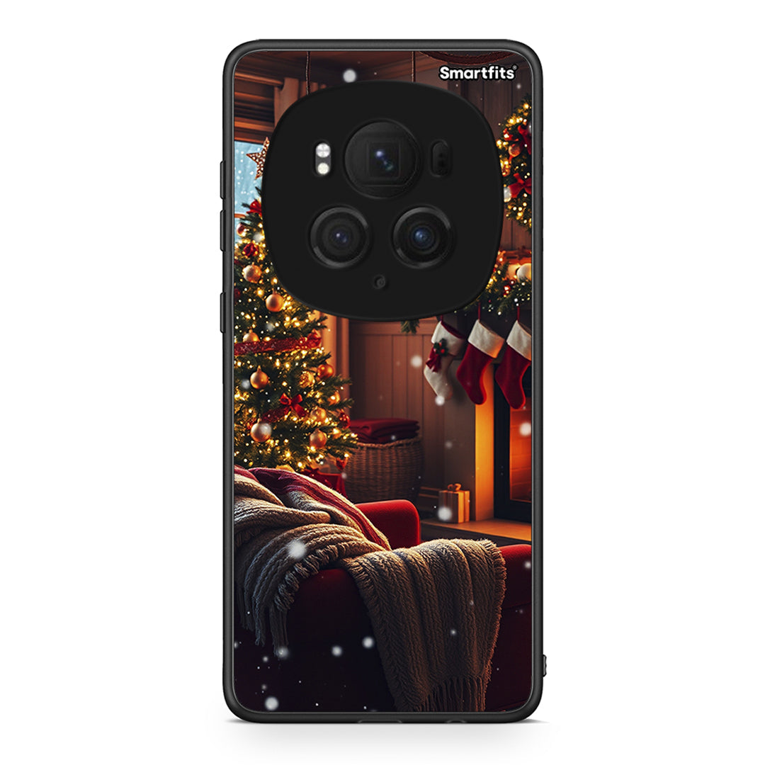 Honor Magic6 Pro Home For Christmas θήκη από τη Smartfits με σχέδιο στο πίσω μέρος και μαύρο περίβλημα | Smartphone case with colorful back and black bezels by Smartfits