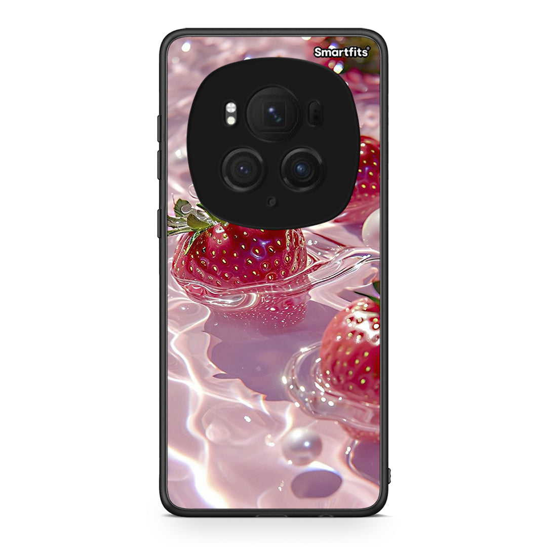 Honor Magic6 Pro Juicy Strawberries θήκη από τη Smartfits με σχέδιο στο πίσω μέρος και μαύρο περίβλημα | Smartphone case with colorful back and black bezels by Smartfits