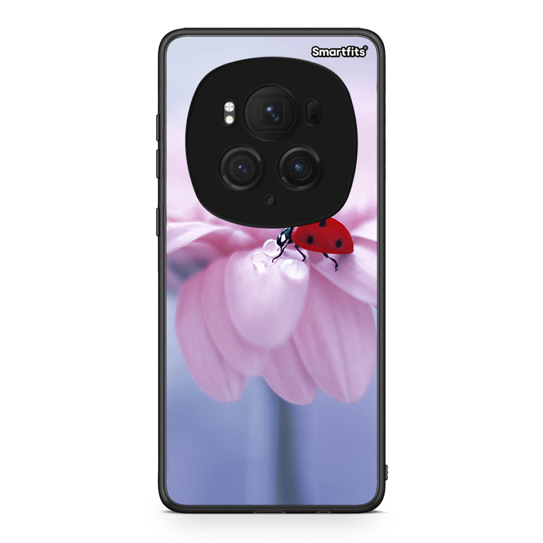 Honor Magic6 Pro Ladybug Flower θήκη από τη Smartfits με σχέδιο στο πίσω μέρος και μαύρο περίβλημα | Smartphone case with colorful back and black bezels by Smartfits