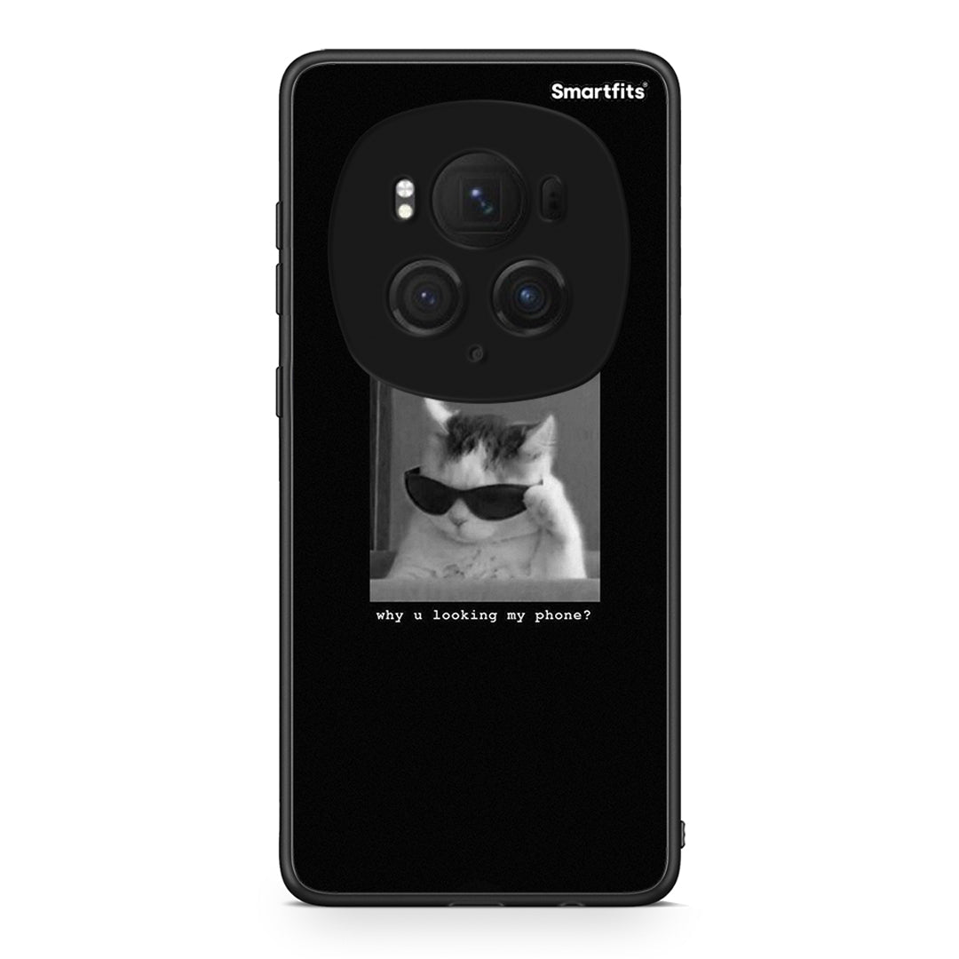Honor Magic6 Pro Meme Cat θήκη από τη Smartfits με σχέδιο στο πίσω μέρος και μαύρο περίβλημα | Smartphone case with colorful back and black bezels by Smartfits