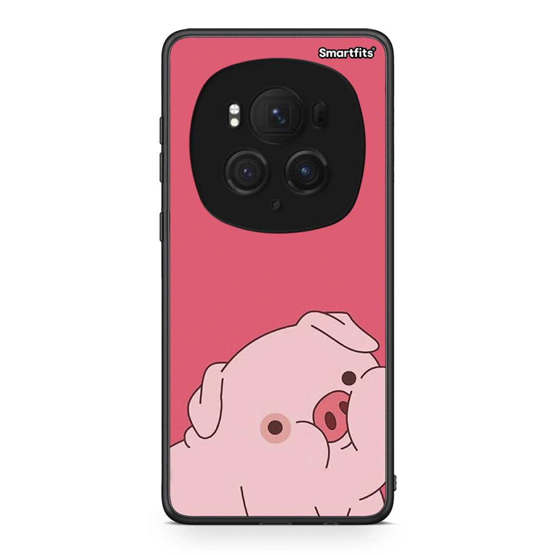 Honor Magic6 Pro Pig Love 1 Θήκη Αγίου Βαλεντίνου από τη Smartfits με σχέδιο στο πίσω μέρος και μαύρο περίβλημα | Smartphone case with colorful back and black bezels by Smartfits