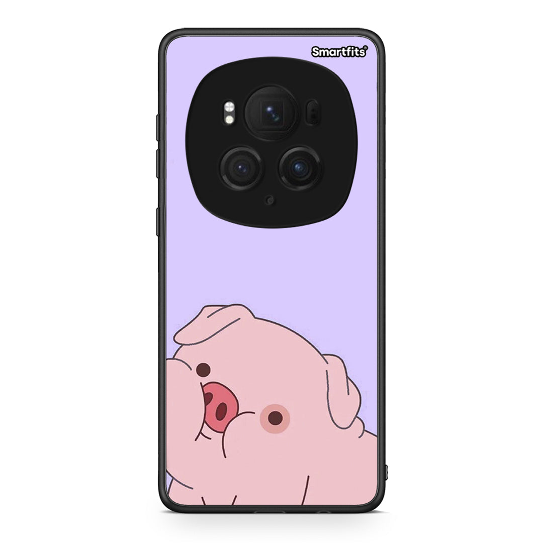 Honor Magic6 Pro Pig Love 2 Θήκη Αγίου Βαλεντίνου από τη Smartfits με σχέδιο στο πίσω μέρος και μαύρο περίβλημα | Smartphone case with colorful back and black bezels by Smartfits