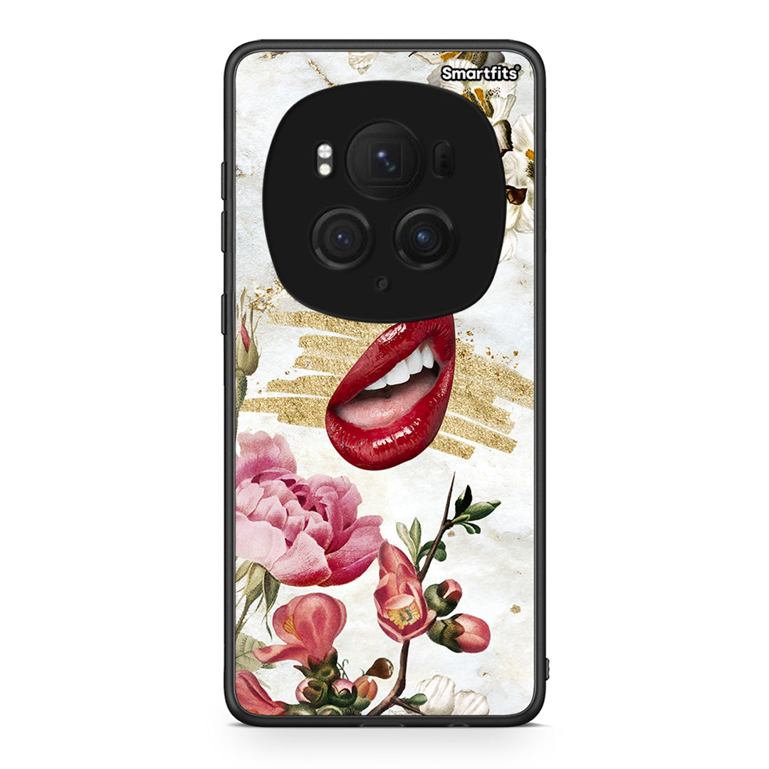 Honor Magic6 Pro Red Lips θήκη από τη Smartfits με σχέδιο στο πίσω μέρος και μαύρο περίβλημα | Smartphone case with colorful back and black bezels by Smartfits