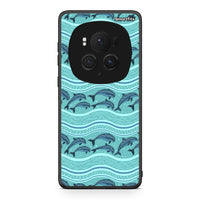 Thumbnail for Honor Magic6 Pro Swimming Dolphins θήκη από τη Smartfits με σχέδιο στο πίσω μέρος και μαύρο περίβλημα | Smartphone case with colorful back and black bezels by Smartfits