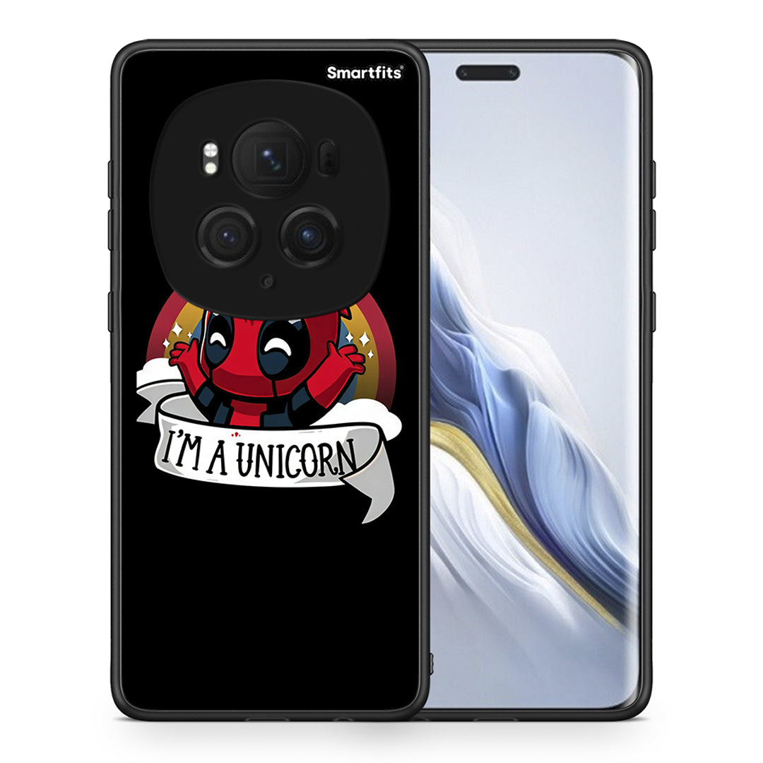 Θήκη Honor Magic6 Pro Unicorn Deadpool από τη Smartfits με σχέδιο στο πίσω μέρος και μαύρο περίβλημα | Honor Magic6 Pro Unicorn Deadpool case with colorful back and black bezels