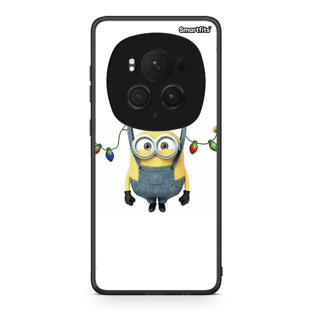 Honor Magic6 Pro Xmas Minion Lights θήκη από τη Smartfits με σχέδιο στο πίσω μέρος και μαύρο περίβλημα | Smartphone case with colorful back and black bezels by Smartfits