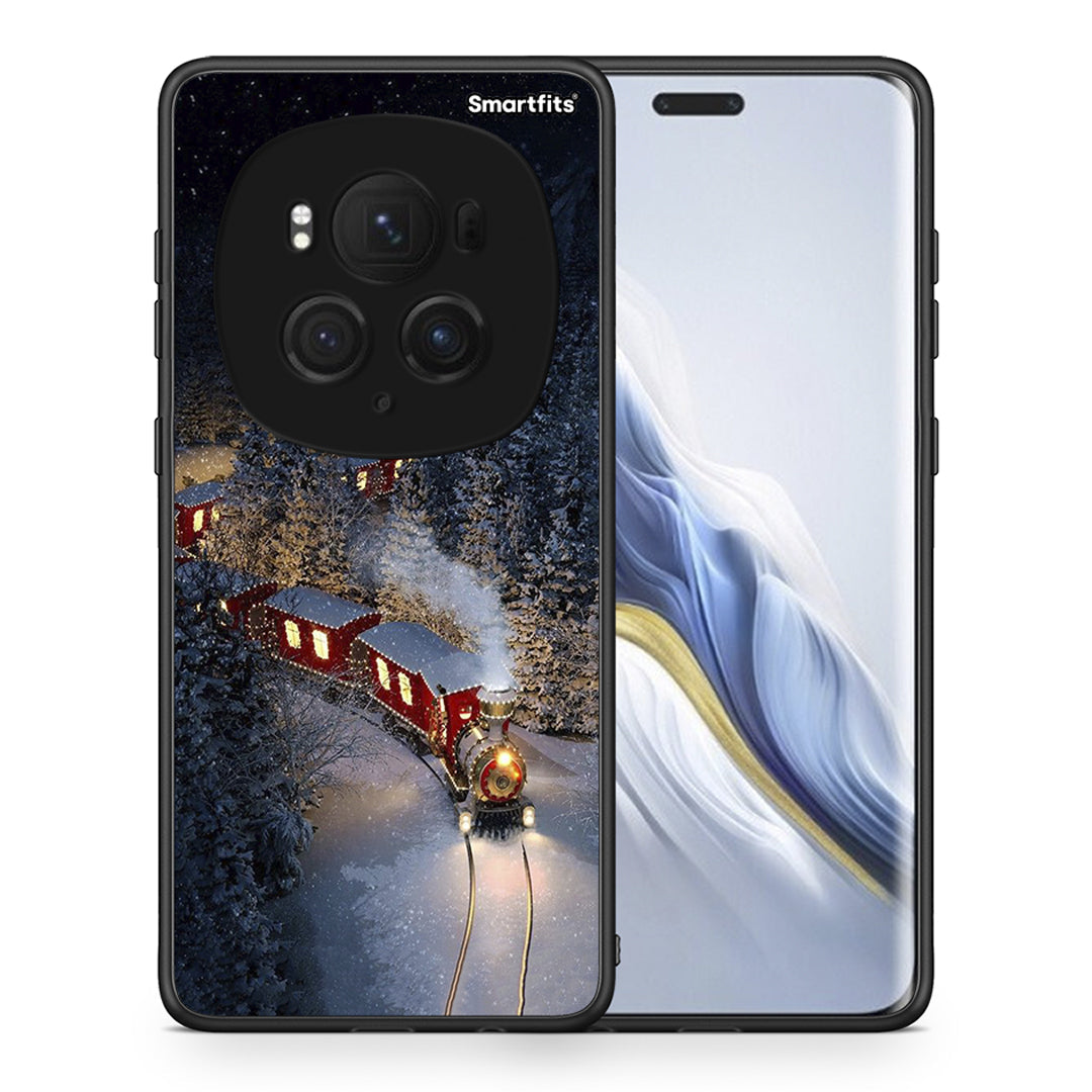 Θήκη Honor Magic6 Pro Xmas Train από τη Smartfits με σχέδιο στο πίσω μέρος και μαύρο περίβλημα | Honor Magic6 Pro Xmas Train case with colorful back and black bezels