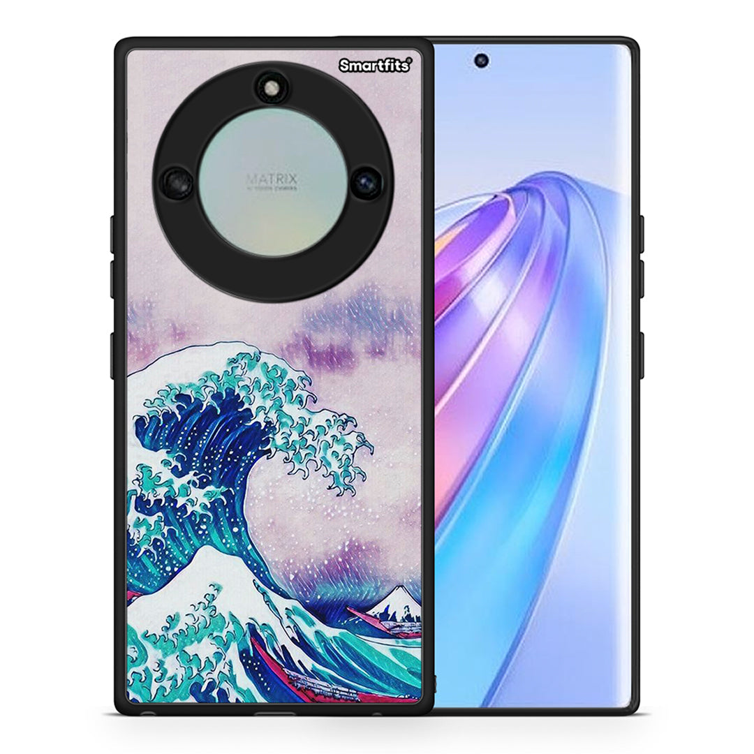 Θήκη Honor X40 Blue Waves από τη Smartfits με σχέδιο στο πίσω μέρος και μαύρο περίβλημα | Honor X40 Blue Waves case with colorful back and black bezels