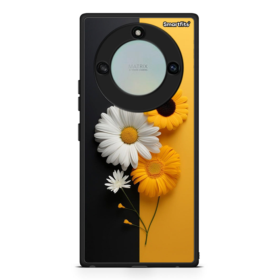 Honor X40 Yellow Daisies θήκη από τη Smartfits με σχέδιο στο πίσω μέρος και μαύρο περίβλημα | Smartphone case with colorful back and black bezels by Smartfits