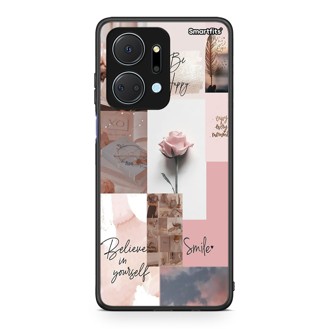 Honor X7a Aesthetic Collage θήκη από τη Smartfits με σχέδιο στο πίσω μέρος και μαύρο περίβλημα | Smartphone case with colorful back and black bezels by Smartfits