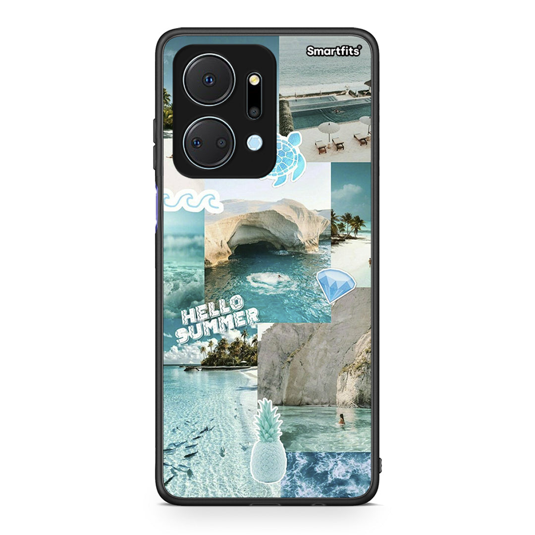 Honor X7a Aesthetic Summer Θήκη από τη Smartfits με σχέδιο στο πίσω μέρος και μαύρο περίβλημα | Smartphone case with colorful back and black bezels by Smartfits