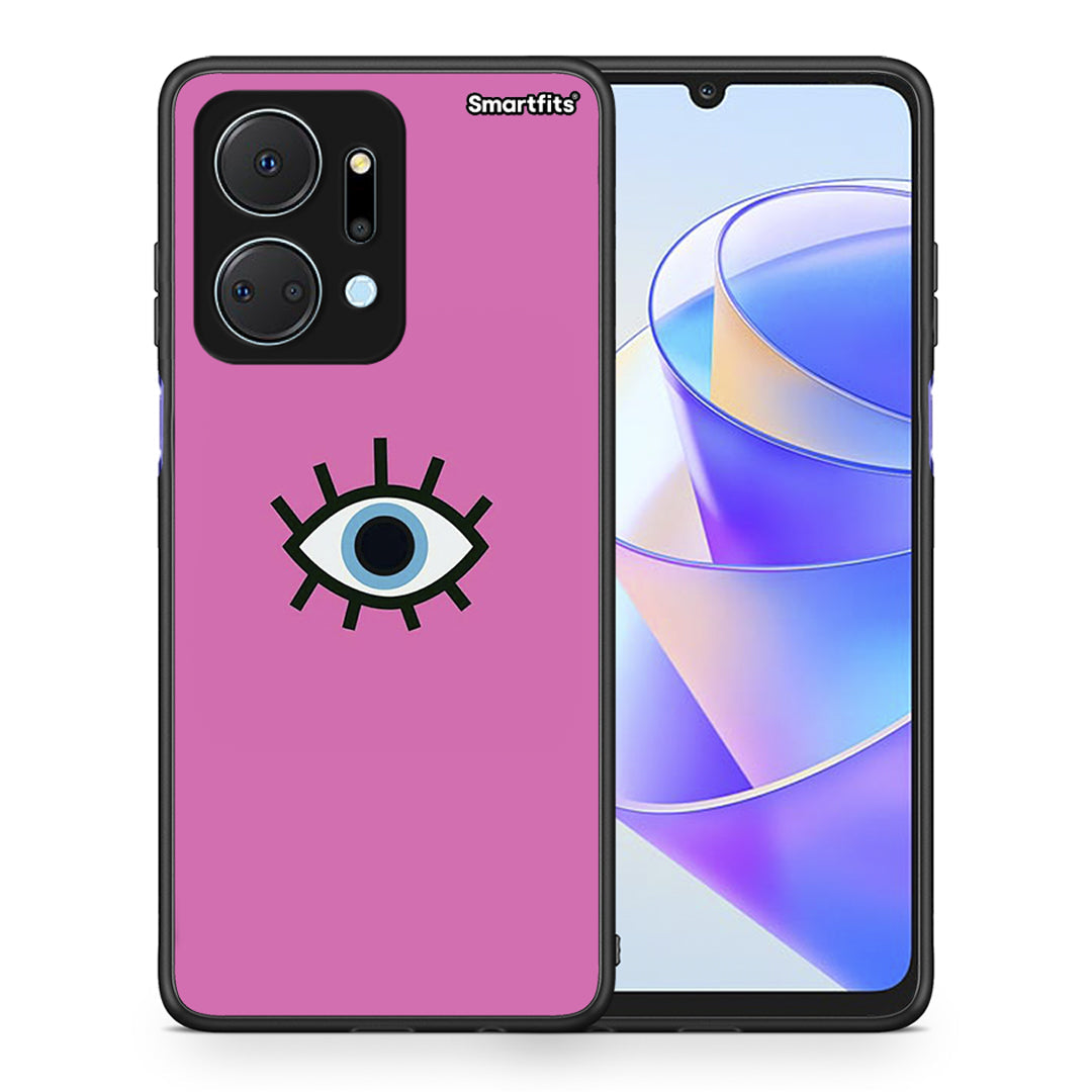 Θήκη Honor X7a Blue Eye Pink από τη Smartfits με σχέδιο στο πίσω μέρος και μαύρο περίβλημα | Honor X7a Blue Eye Pink case with colorful back and black bezels