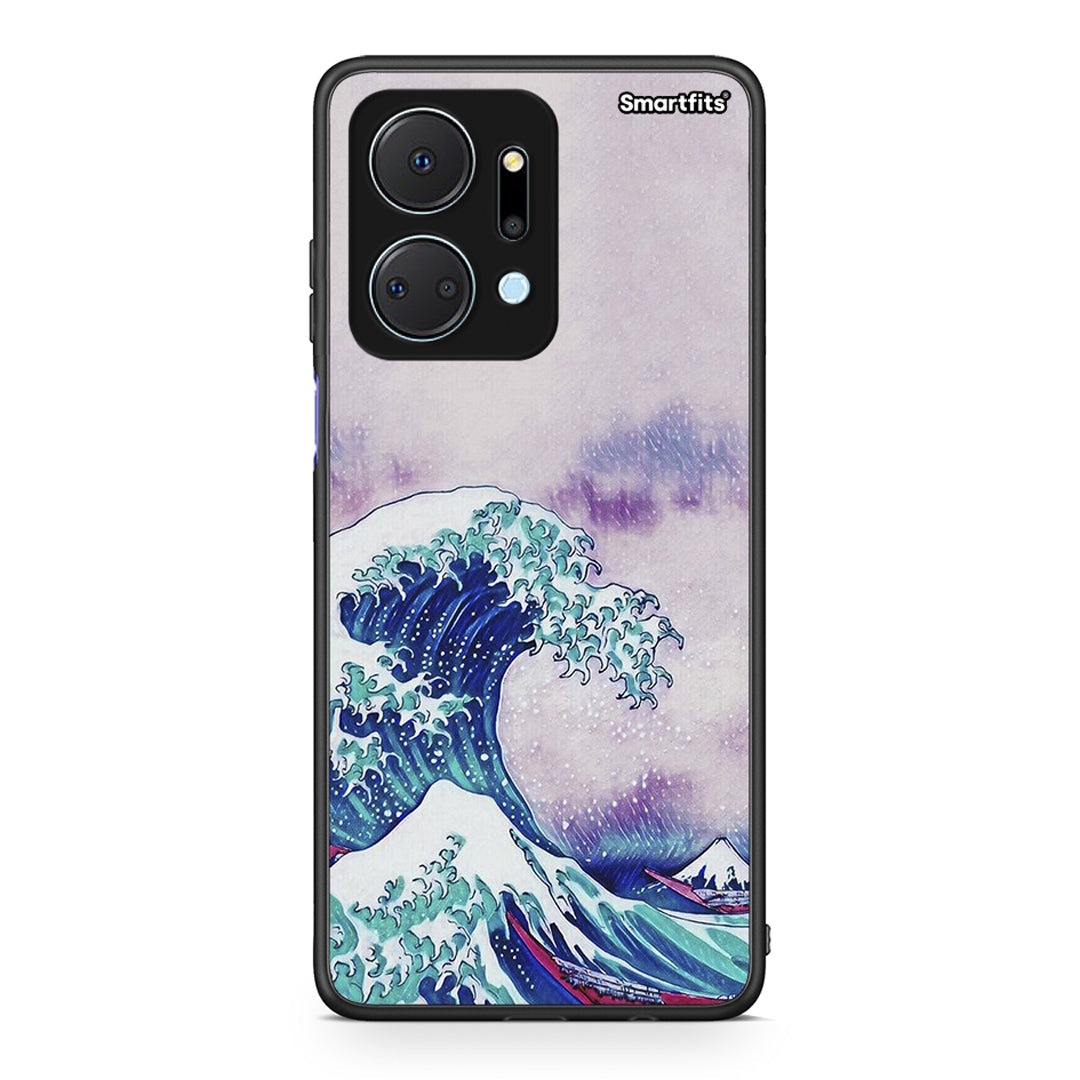 Honor X7a Blue Waves θήκη από τη Smartfits με σχέδιο στο πίσω μέρος και μαύρο περίβλημα | Smartphone case with colorful back and black bezels by Smartfits