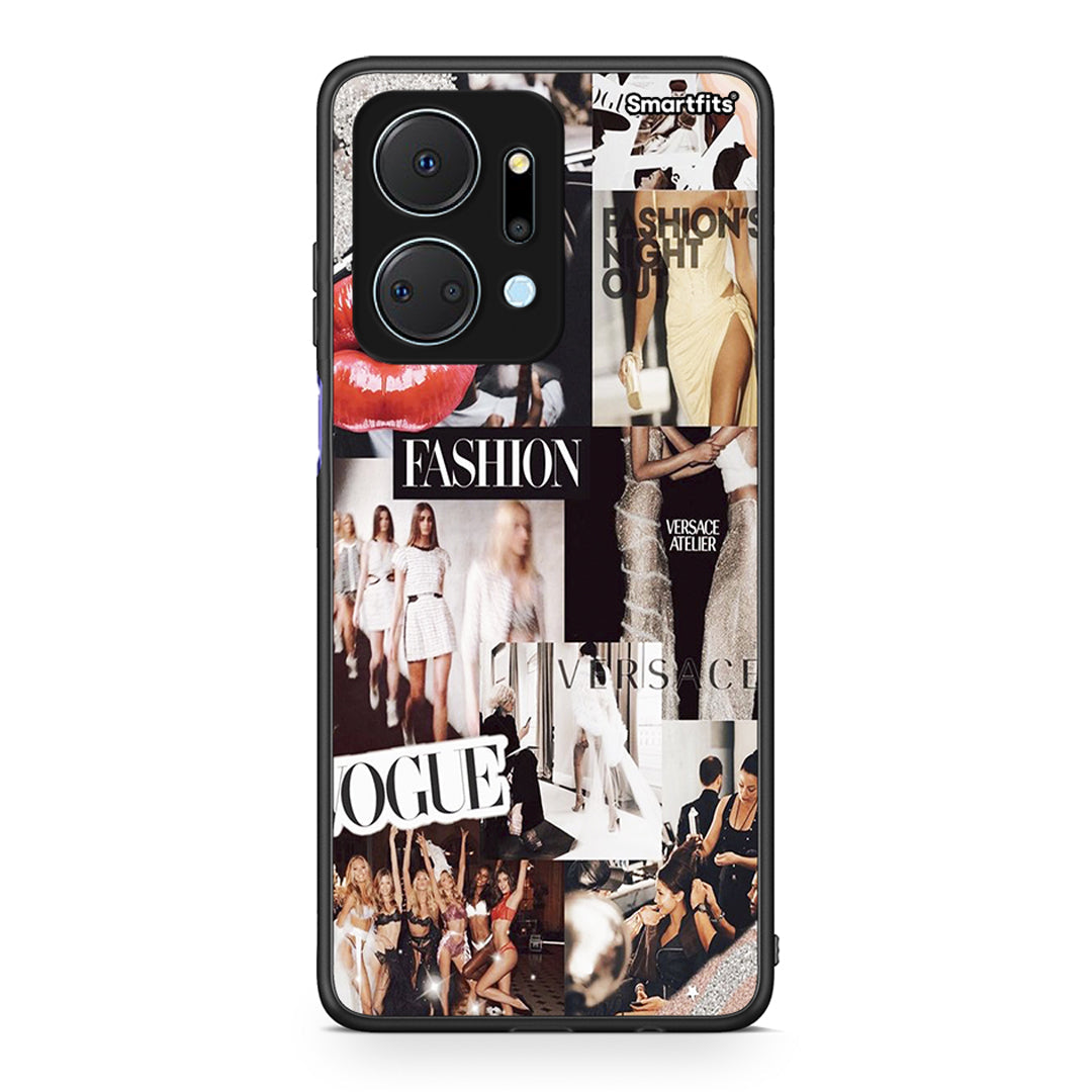 Honor X7a Collage Fashion Θήκη Αγίου Βαλεντίνου από τη Smartfits με σχέδιο στο πίσω μέρος και μαύρο περίβλημα | Smartphone case with colorful back and black bezels by Smartfits