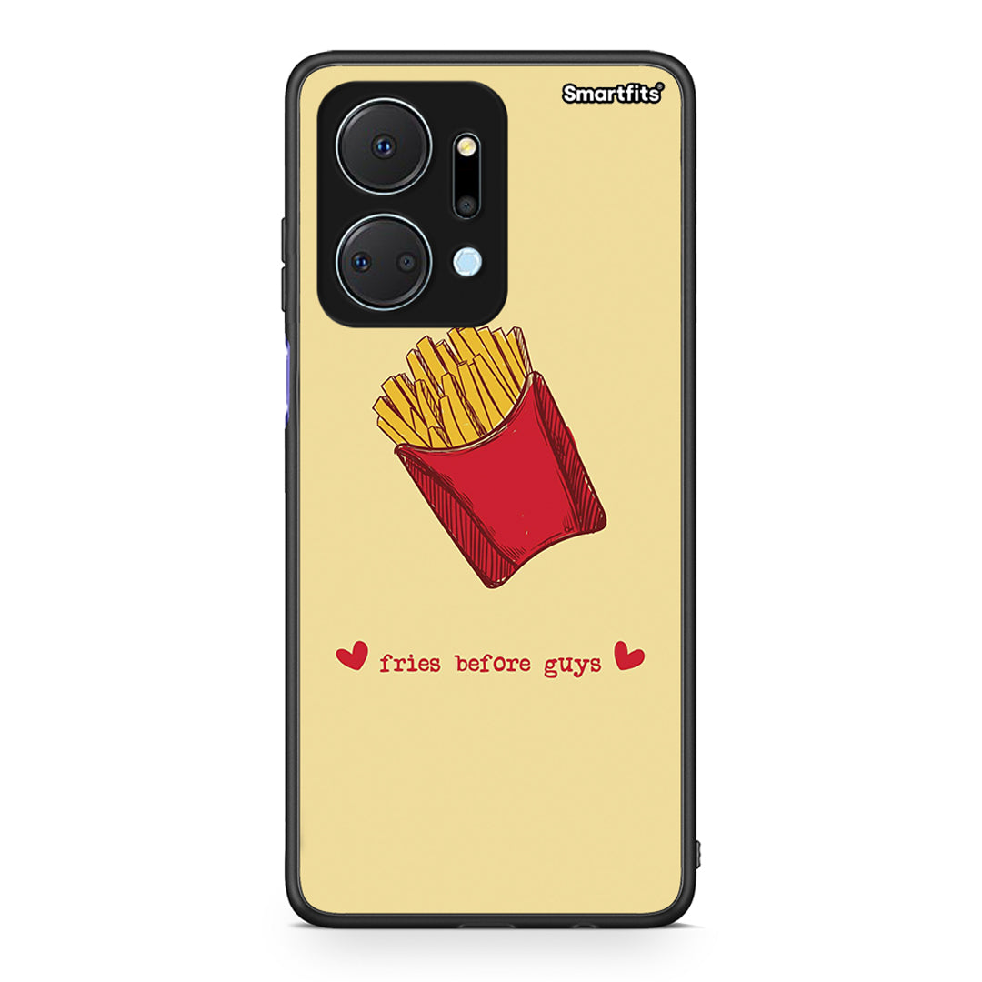 Honor X7a Fries Before Guys Θήκη Αγίου Βαλεντίνου από τη Smartfits με σχέδιο στο πίσω μέρος και μαύρο περίβλημα | Smartphone case with colorful back and black bezels by Smartfits