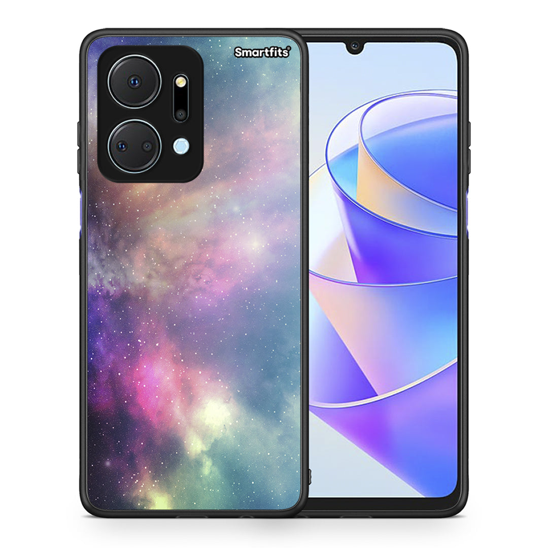 Θήκη Honor X7a Rainbow Galaxy από τη Smartfits με σχέδιο στο πίσω μέρος και μαύρο περίβλημα | Honor X7a Rainbow Galaxy case with colorful back and black bezels