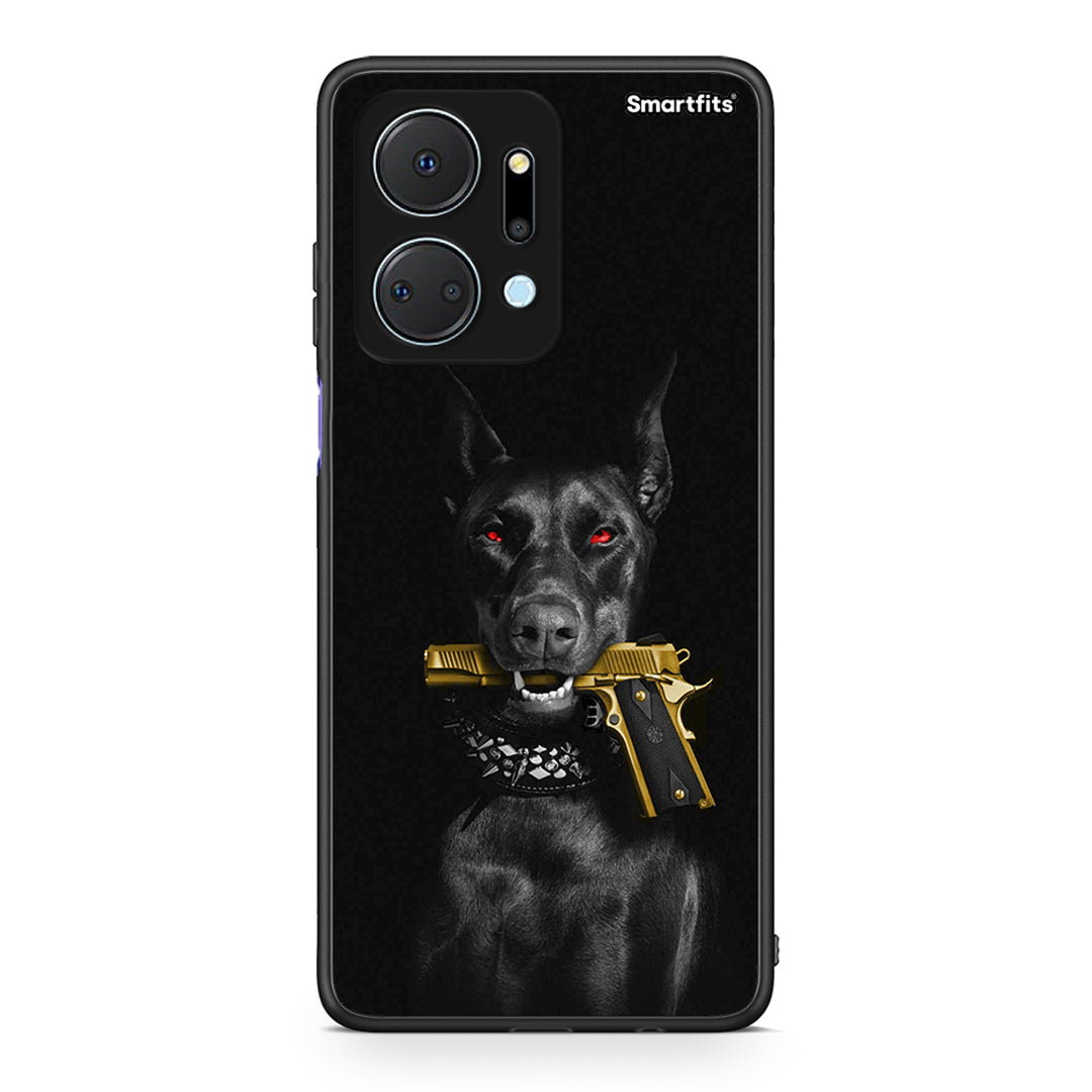 Honor X7a Golden Gun Θήκη Αγίου Βαλεντίνου από τη Smartfits με σχέδιο στο πίσω μέρος και μαύρο περίβλημα | Smartphone case with colorful back and black bezels by Smartfits