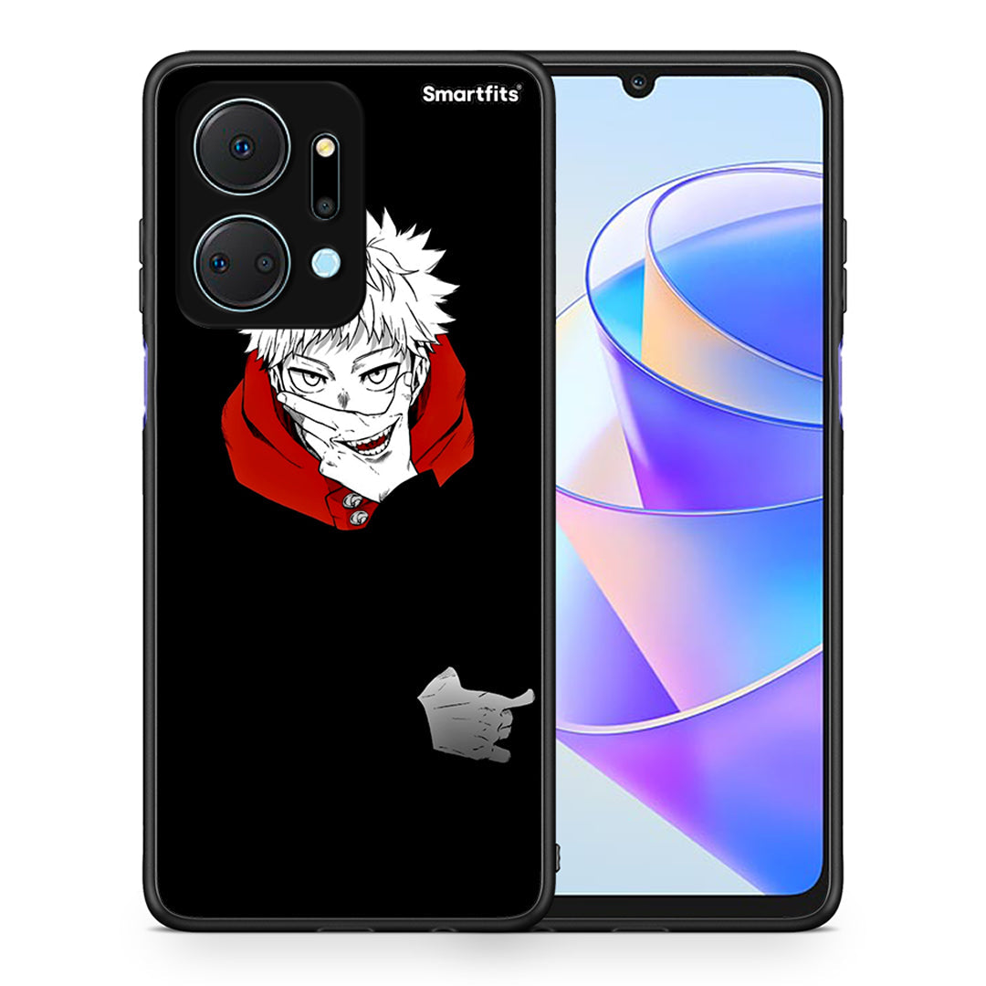 Θήκη Honor X7a Itadori Anime από τη Smartfits με σχέδιο στο πίσω μέρος και μαύρο περίβλημα | Honor X7a Itadori Anime case with colorful back and black bezels