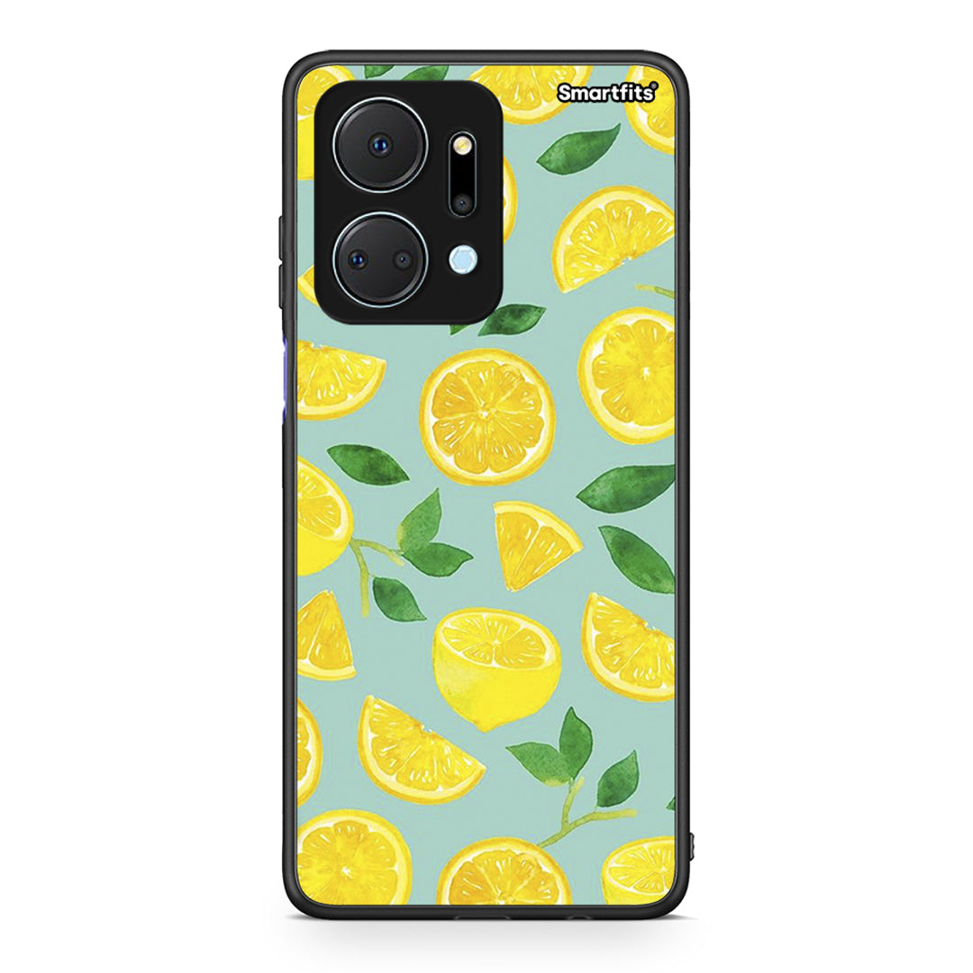 Honor X7a Lemons θήκη από τη Smartfits με σχέδιο στο πίσω μέρος και μαύρο περίβλημα | Smartphone case with colorful back and black bezels by Smartfits