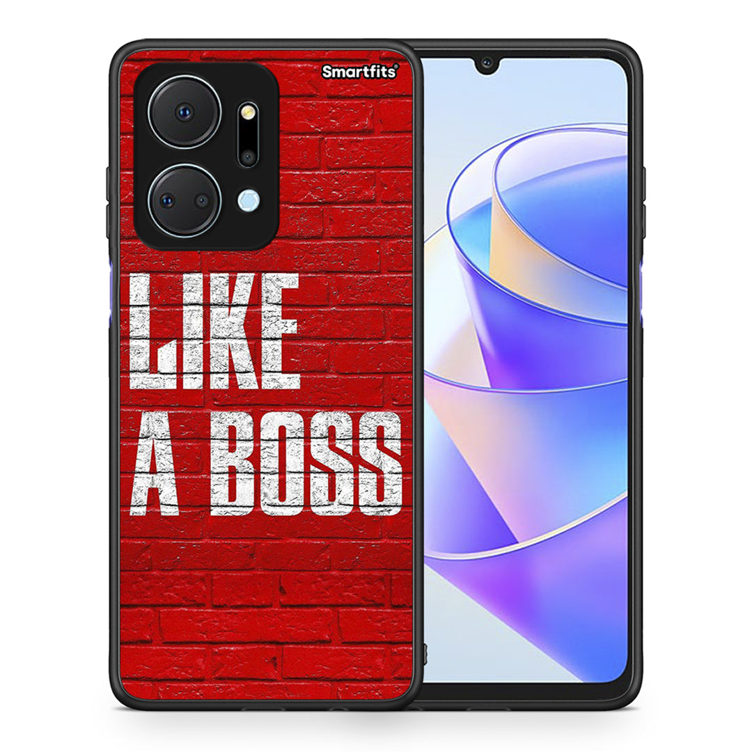 Θήκη Honor X7a Like A Boss από τη Smartfits με σχέδιο στο πίσω μέρος και μαύρο περίβλημα | Honor X7a Like A Boss case with colorful back and black bezels