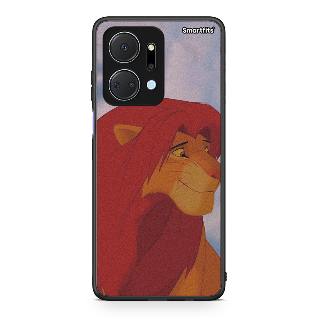 Honor X7a Lion Love 1 Θήκη Αγίου Βαλεντίνου από τη Smartfits με σχέδιο στο πίσω μέρος και μαύρο περίβλημα | Smartphone case with colorful back and black bezels by Smartfits