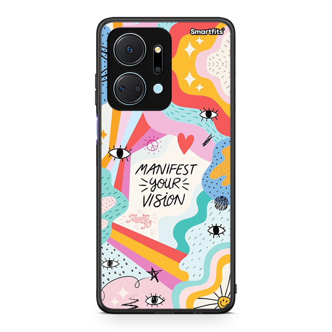 Honor X7a Manifest Your Vision θήκη από τη Smartfits με σχέδιο στο πίσω μέρος και μαύρο περίβλημα | Smartphone case with colorful back and black bezels by Smartfits