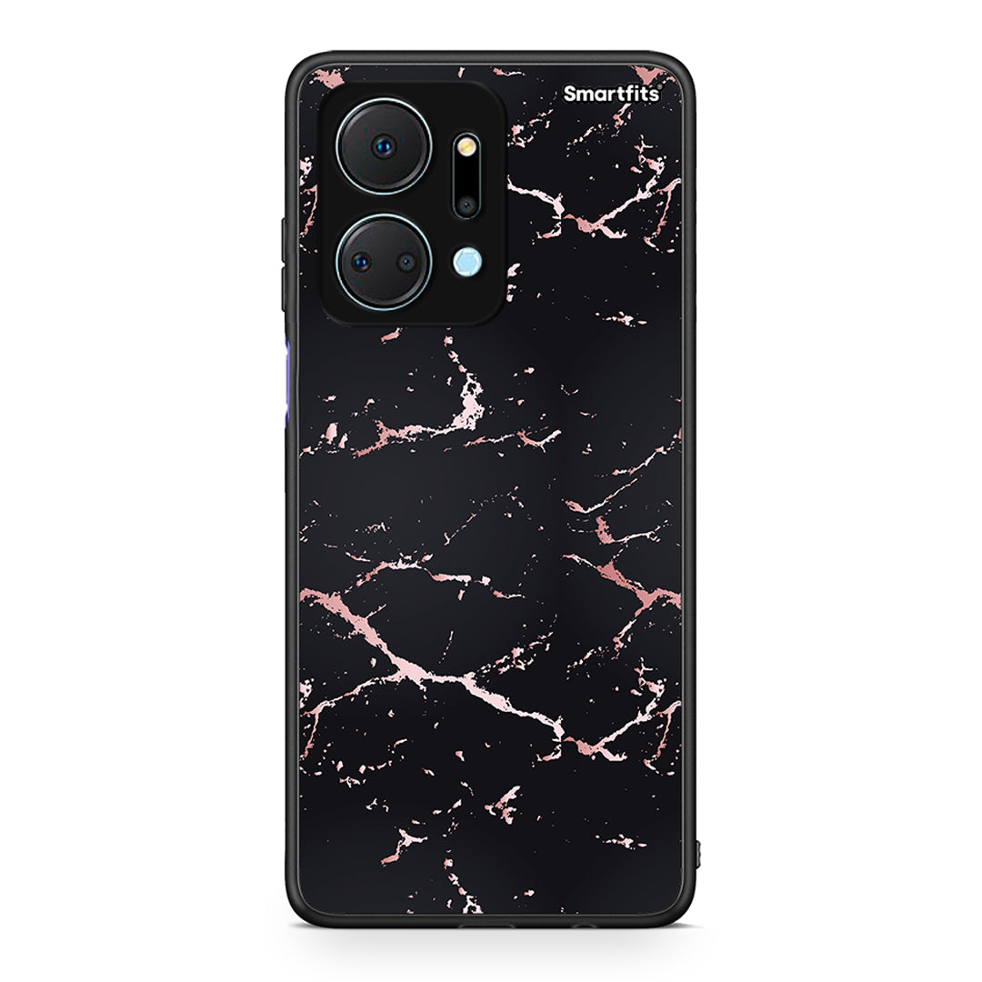 4 - Honor X7a Black Rosegold Marble case, cover, bumper