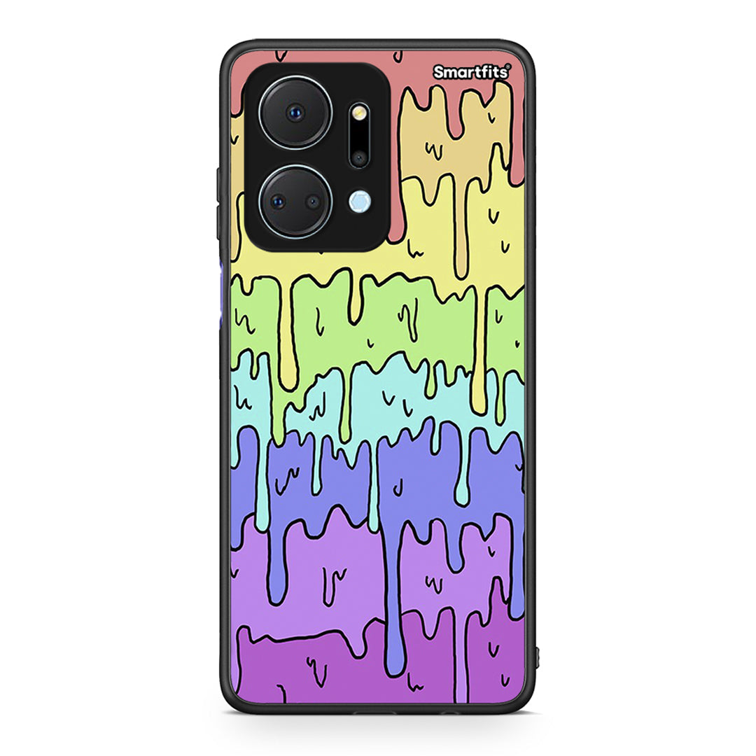 Honor X7a Melting Rainbow θήκη από τη Smartfits με σχέδιο στο πίσω μέρος και μαύρο περίβλημα | Smartphone case with colorful back and black bezels by Smartfits