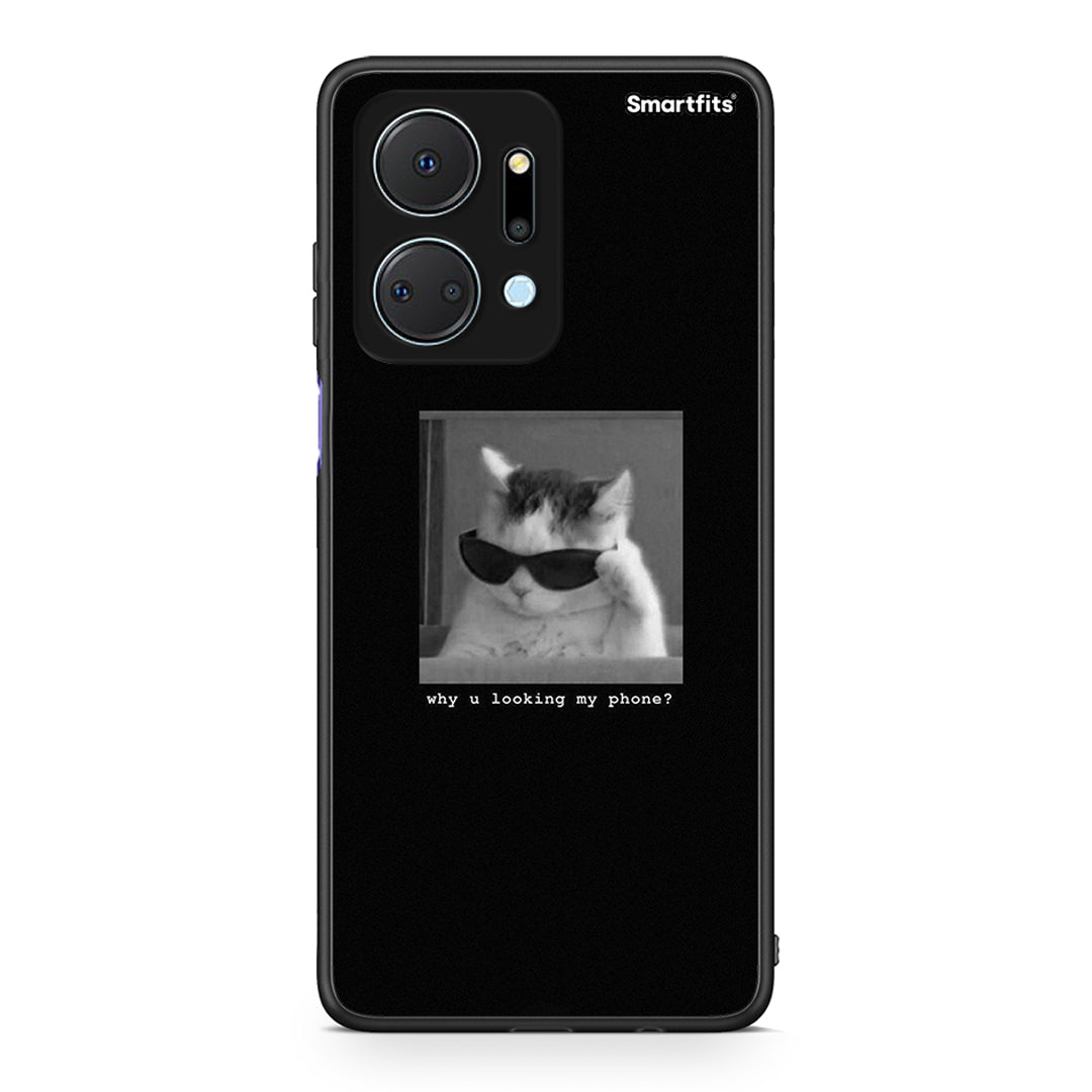 Honor X7a Meme Cat θήκη από τη Smartfits με σχέδιο στο πίσω μέρος και μαύρο περίβλημα | Smartphone case with colorful back and black bezels by Smartfits