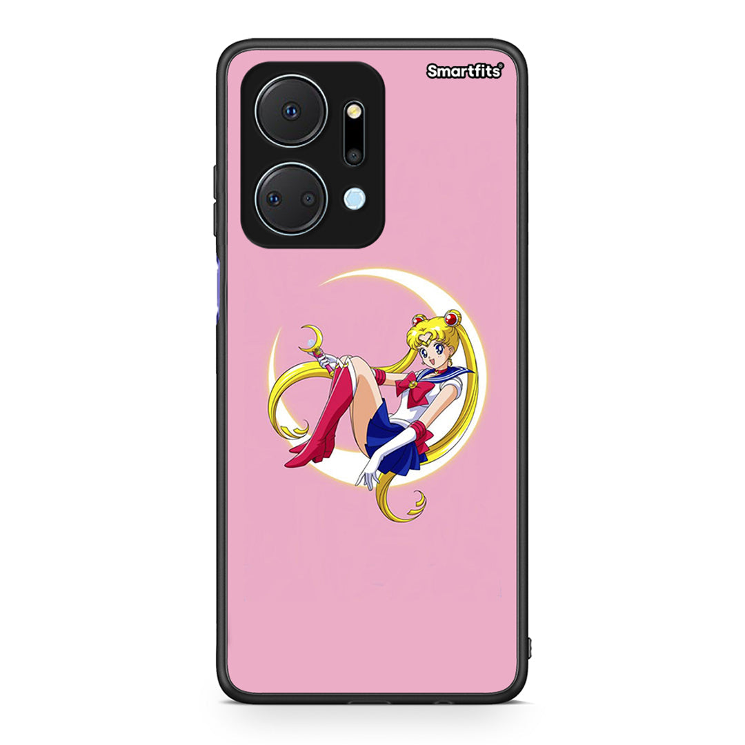 Honor X7a Moon Girl θήκη από τη Smartfits με σχέδιο στο πίσω μέρος και μαύρο περίβλημα | Smartphone case with colorful back and black bezels by Smartfits