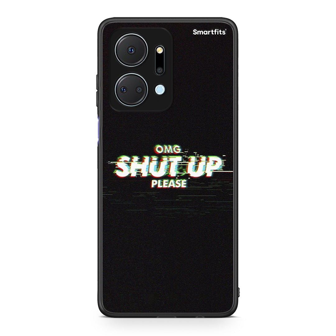 Honor X7a OMG ShutUp θήκη από τη Smartfits με σχέδιο στο πίσω μέρος και μαύρο περίβλημα | Smartphone case with colorful back and black bezels by Smartfits