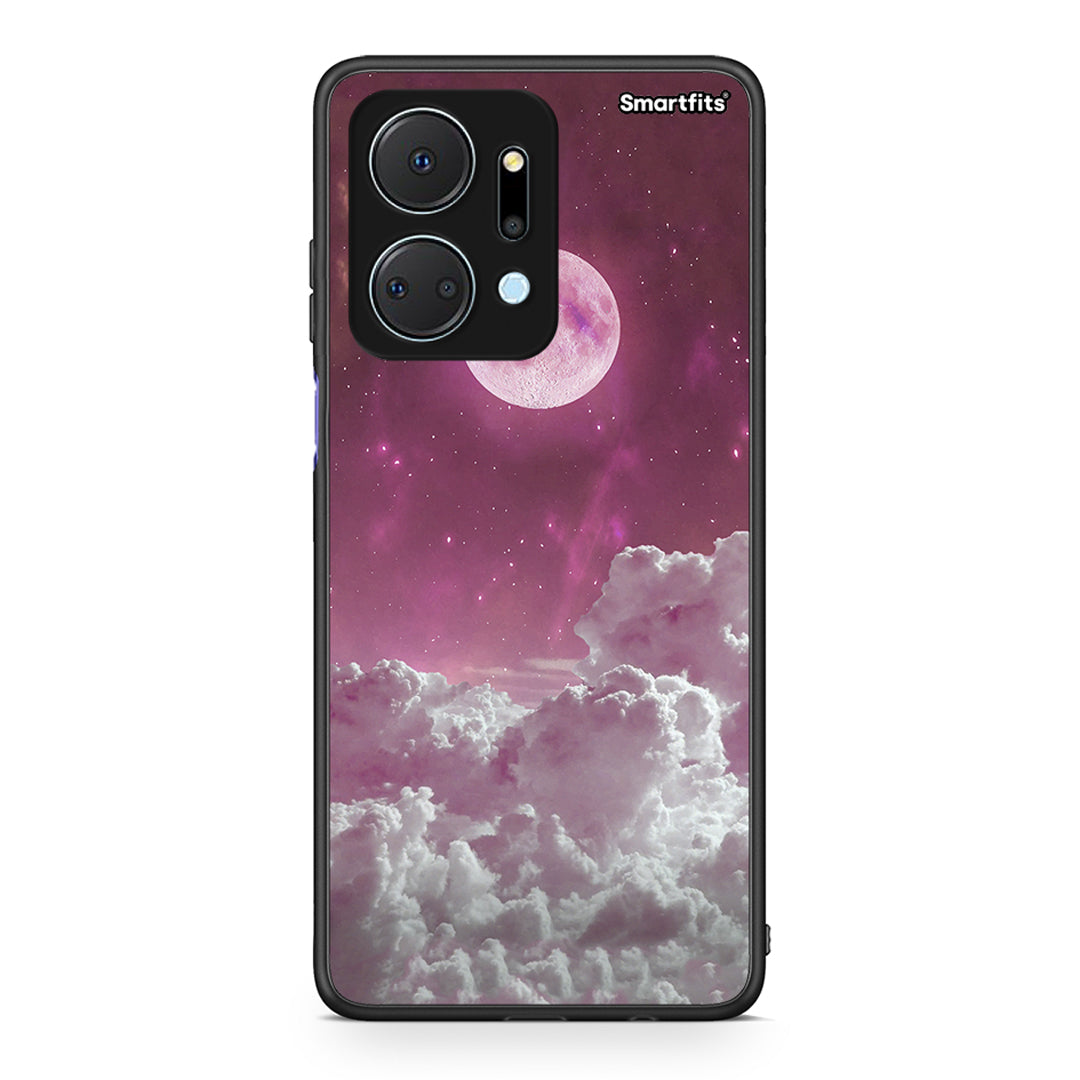 Honor X7a Pink Moon Θήκη από τη Smartfits με σχέδιο στο πίσω μέρος και μαύρο περίβλημα | Smartphone case with colorful back and black bezels by Smartfits